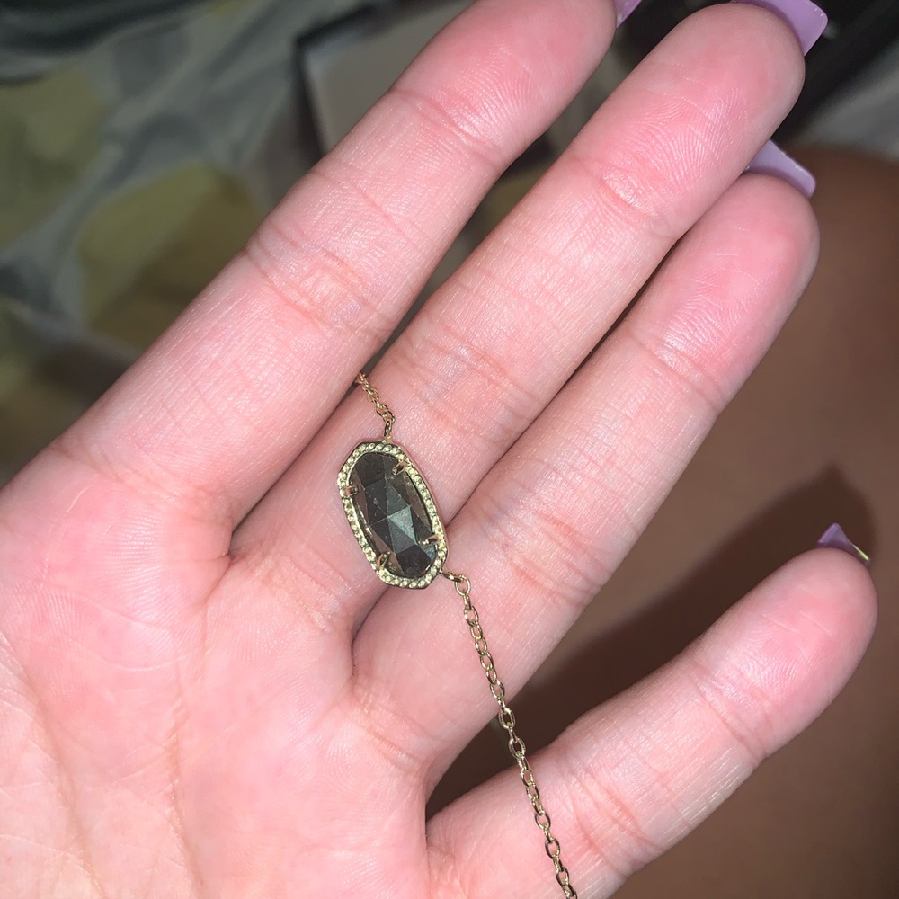 kendra scott army green & gold necklace